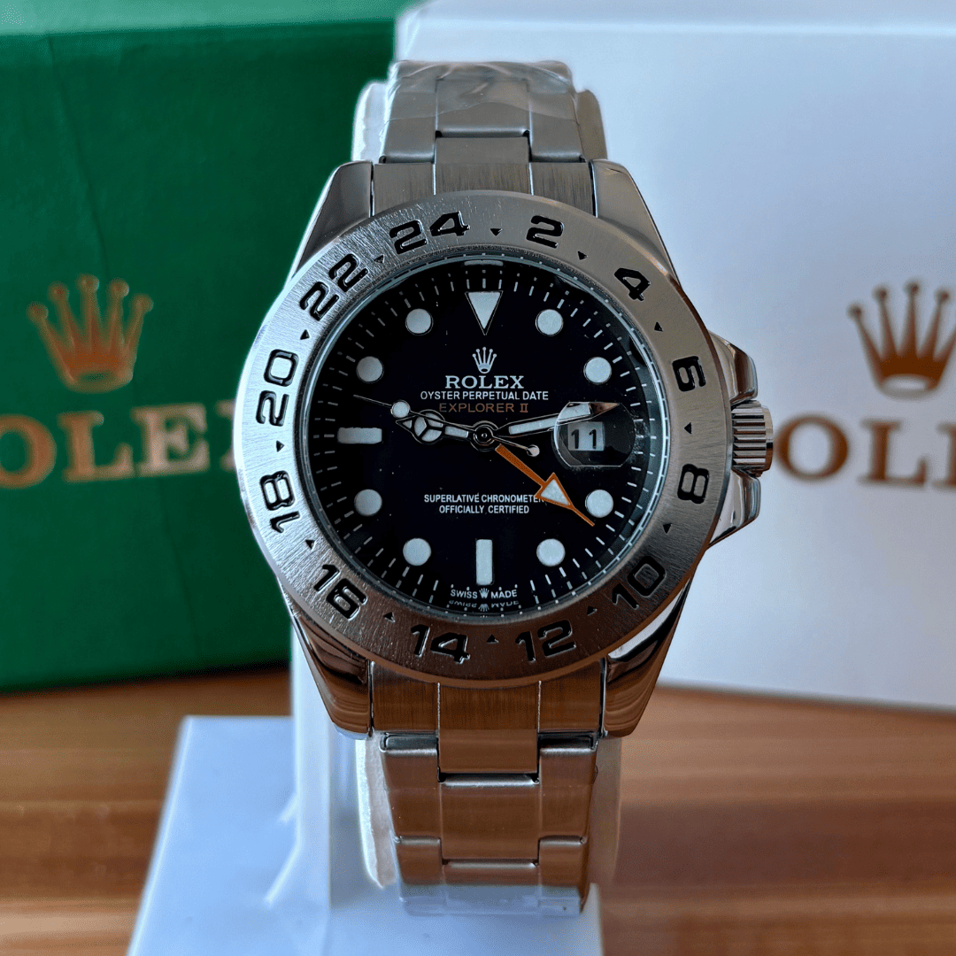 Rlx Explorer II | Oyster Chain | Stainless Steel | Black Dia - Image 5