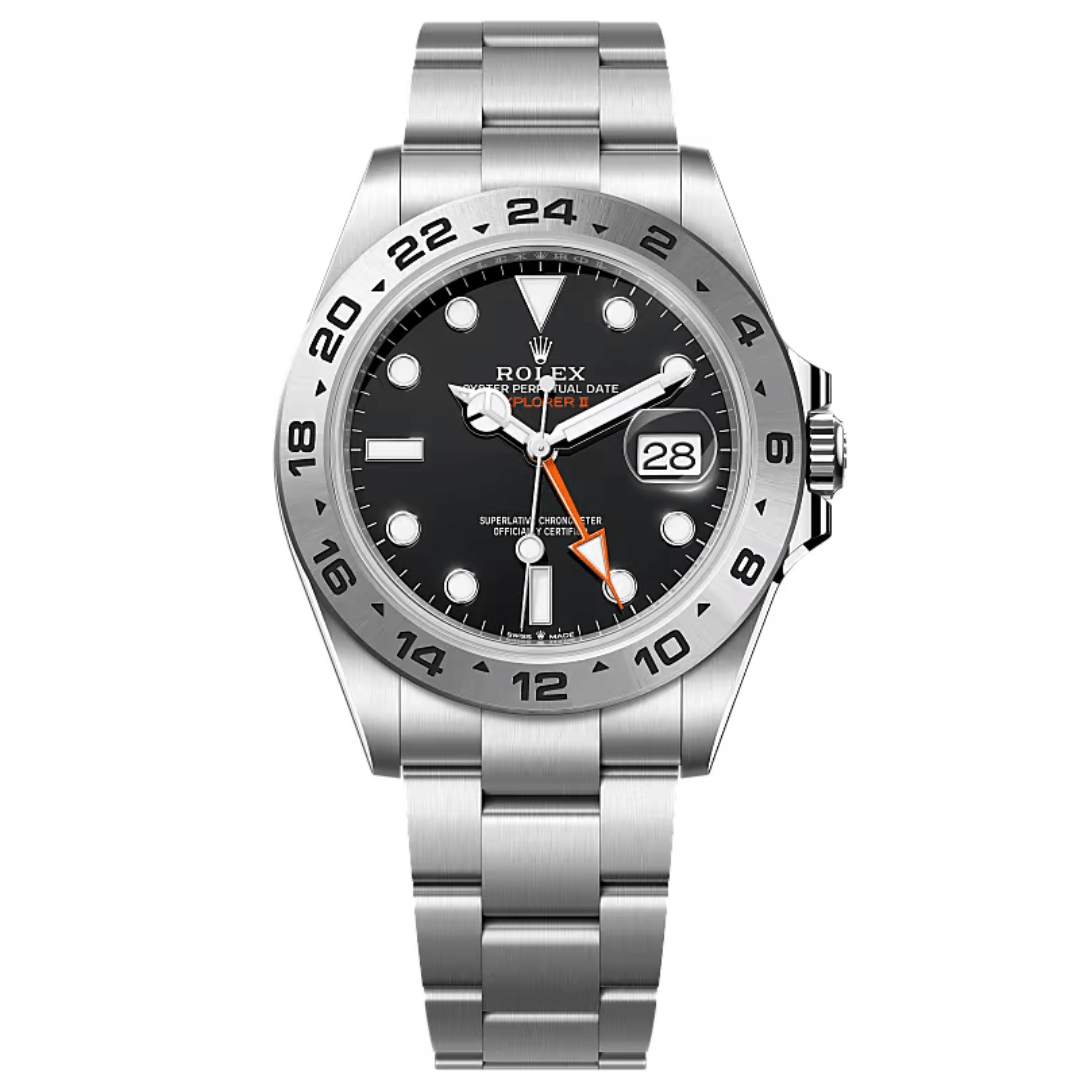 Rlx Explorer II | Oyster Chain | Stainless Steel | Black Dia