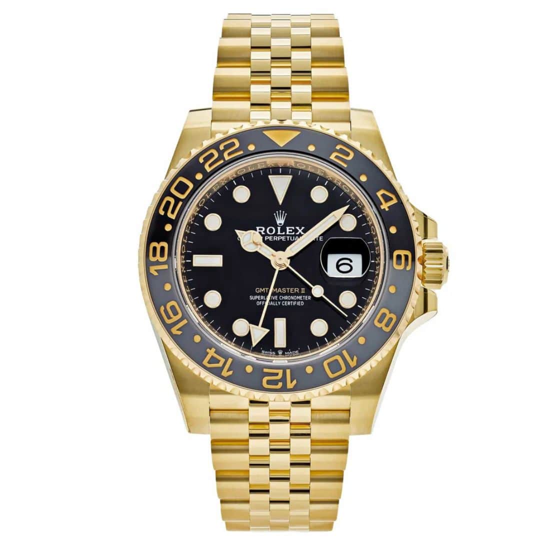 Rlx GMT Master - 40mm - Stainless Steel - Yellow Gold Black Dial Jubilee